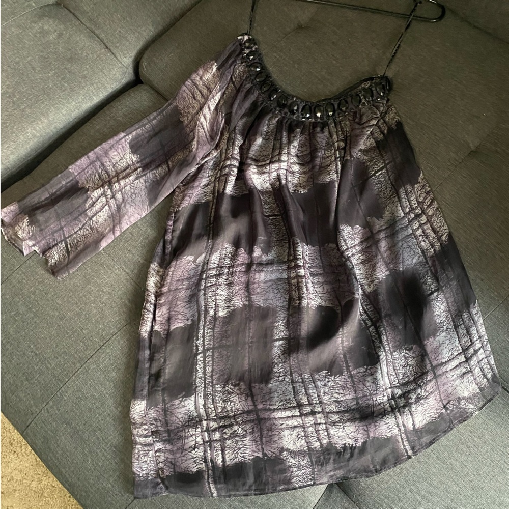 Vintage Grey and Black Off The Shoulder dress - Size S/P